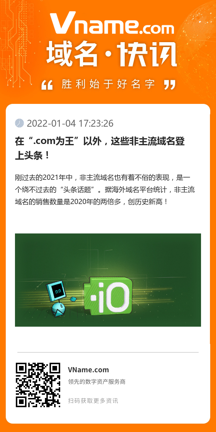 在“.com為王”以外，這些非主流域名登上頭條！