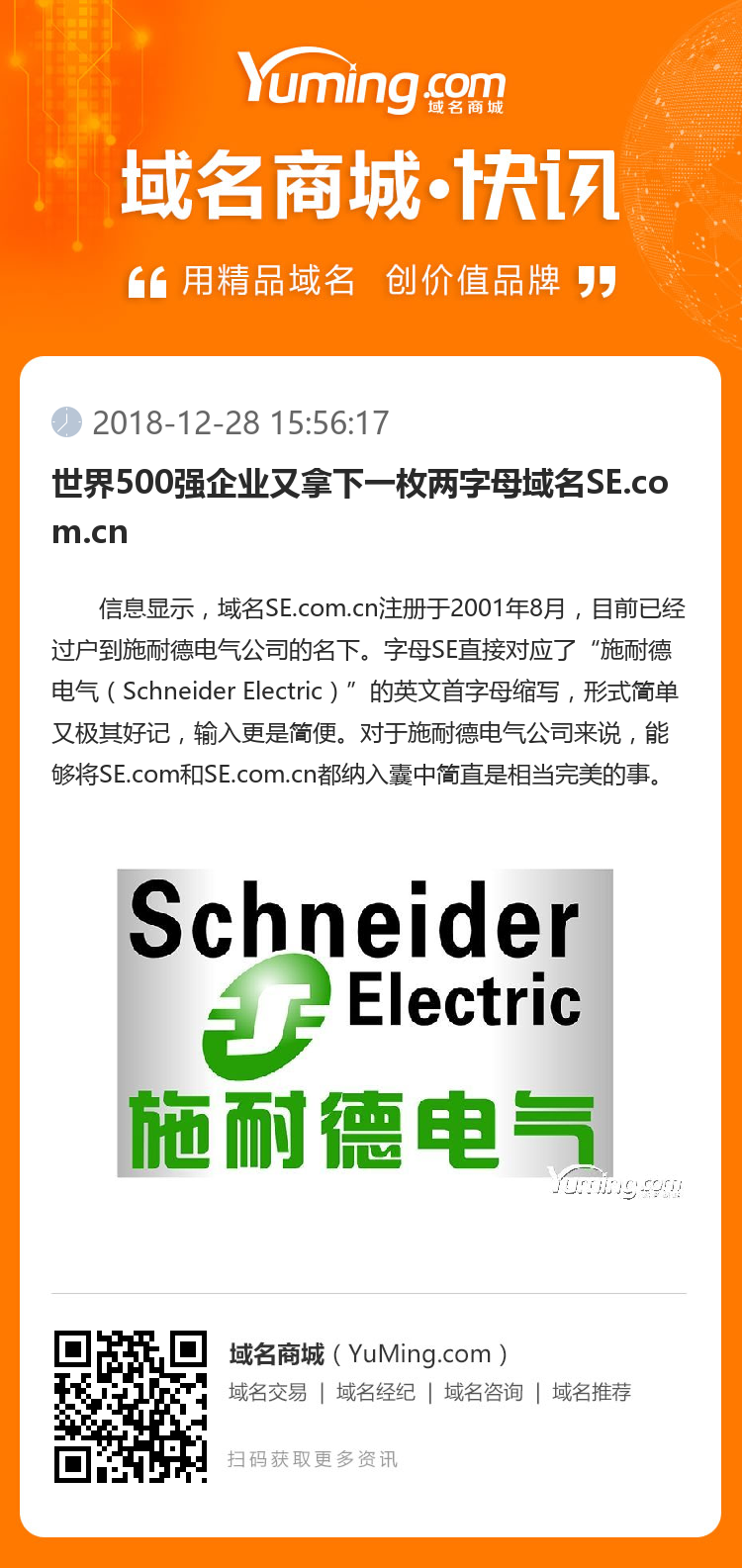 世界500強企業又拿下一枚兩字母域名SE.com.cn