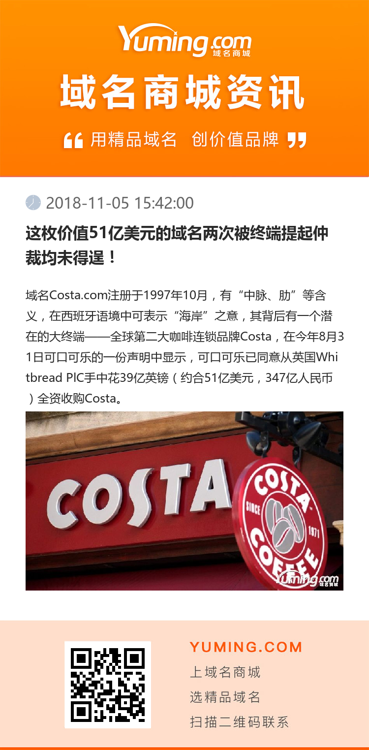 這枚價值51億美元的域名兩次被終端提起仲裁均未得逞！