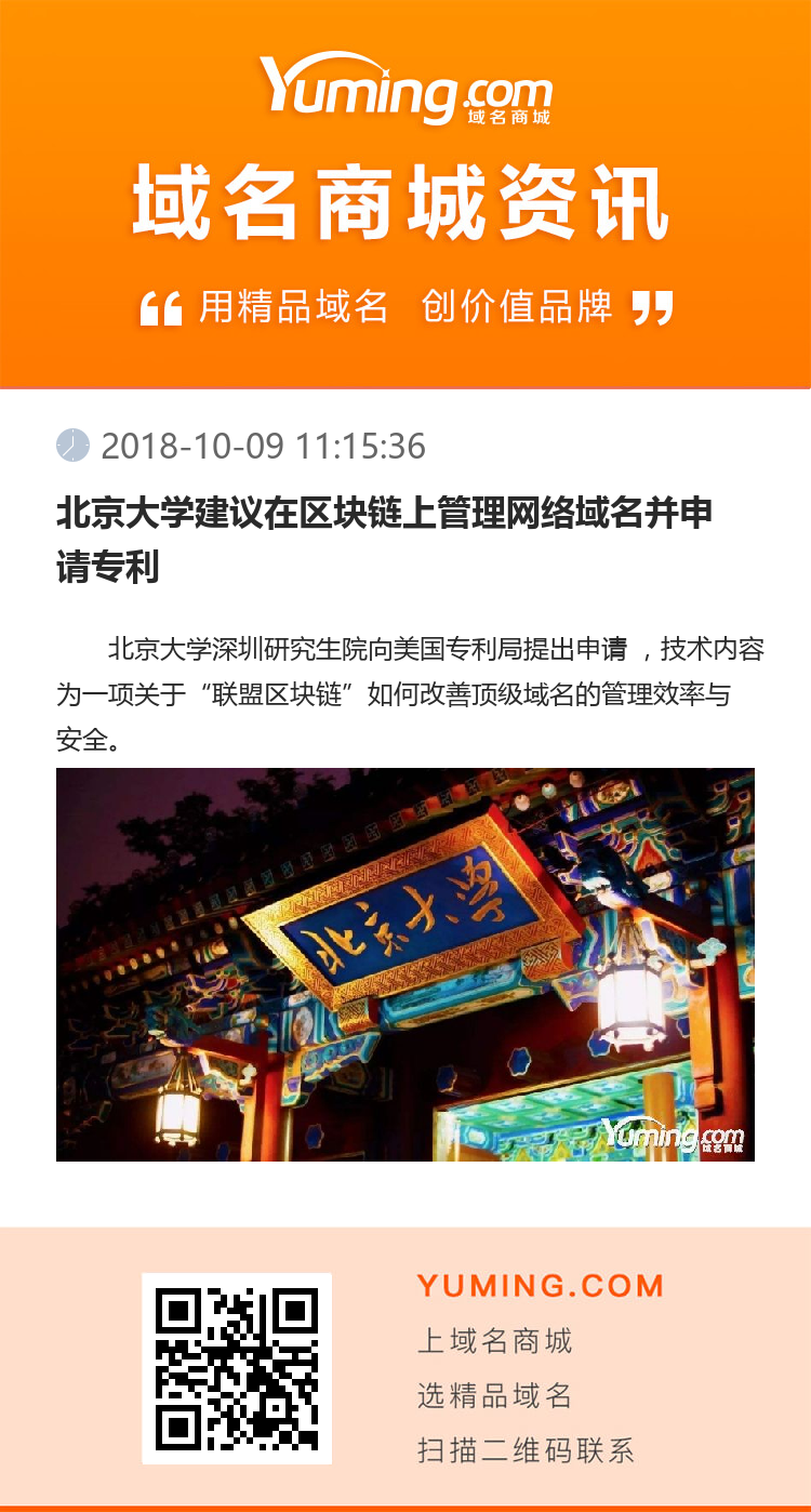 北京大學建議在區塊鏈上管理網絡域名并申請專利