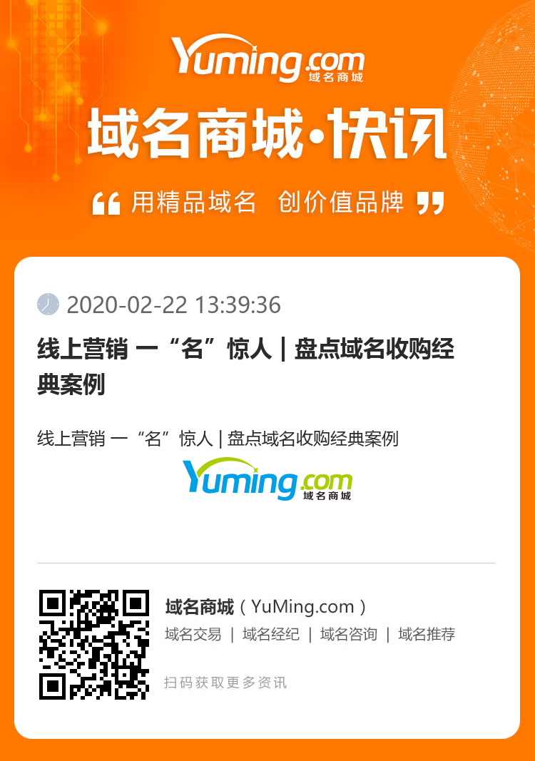 線上營銷 一“名”驚人 | 盤點域名收購經(jīng)典案例